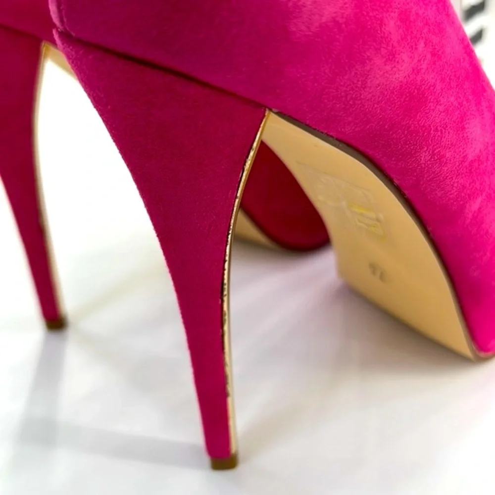 Dolce Vita Hot Pink Suede Platform Stiletto Shoes, Size 7.5